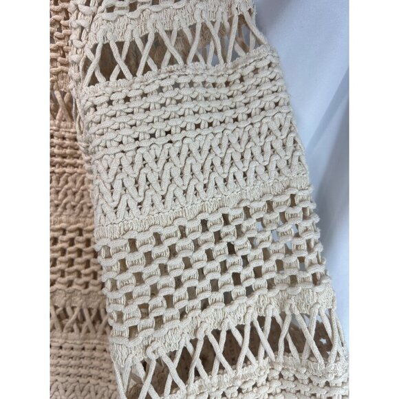 Chico's Women's Beige Cardigan Sweater Macrame Misty Open Front Size 3 (C-3) - Picture 4 of 6